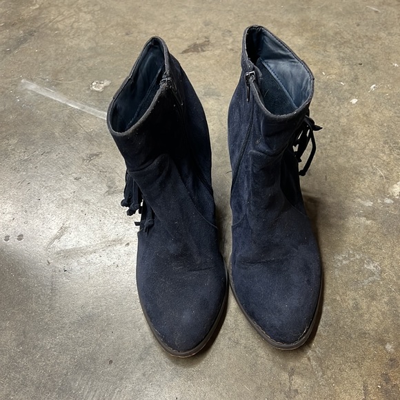 Top Secret Dark Blue Suede Booties with tassel, 40 - Picture 2 of 5